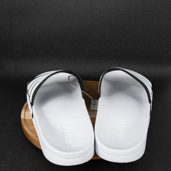 NWT Adidas Men's Cloudfoam Adilette Slides Size 10 White/Black - Picture 4 of 8